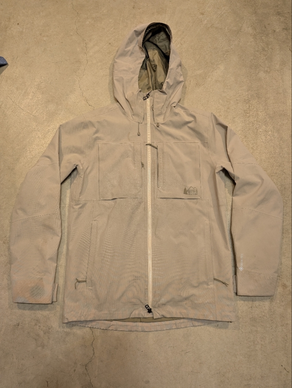 REI First Chair GTX Men’s S Hooded Ski Jacket  Gray/Green